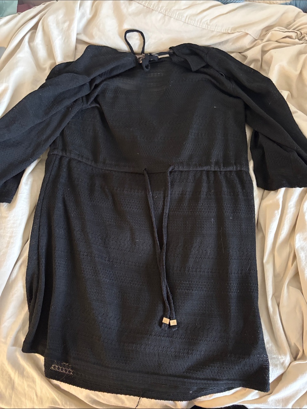 La Vie En Rose Black Knit Swim Cover-Up